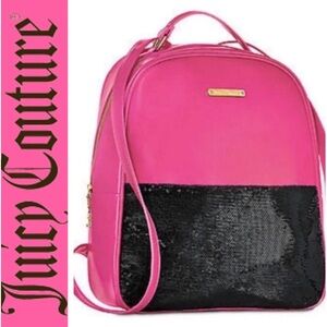NEW JUICY COUTURE Hot Pink & Black Sequin Backpack Bag FAST SHIPPING NWT 1507-57